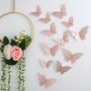 3D Three-dimensional Hollow Butterfly Wall Sticker Wall Decoration Living Room Wall Arrangement Metal Texture Creative Sticker