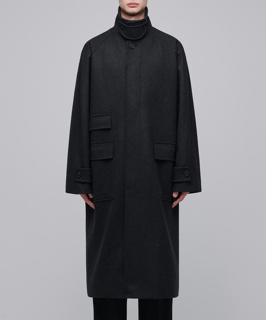 Musinsa Standard Mtr Oversized Balmacaan Coat [Charcoal Grey]