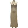 Women's Halter Neck Sundress Crisscross Sleeveless Bodycon Maxi Dress Summer Beach Travel Vacation Long Dress