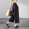 SOFSIL Women's High-Waist Linen Wide-Leg Pants