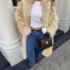European and American temperament imitation fur fashion warm long top temperament comfortable new coat women