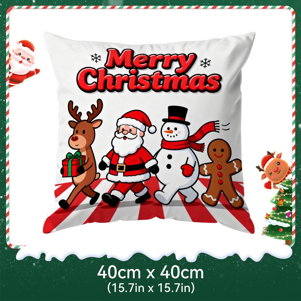 Christmas Cheer Squad Design Cushions Pillowcase Polyester Cushion Cover Throw Pillow Pillowcover Home Car Sofa Decor