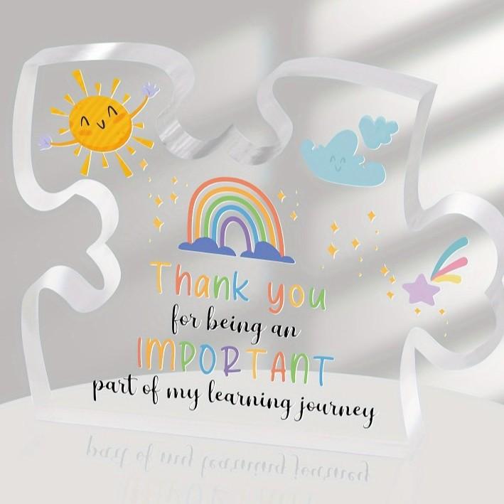 1pc Acrylic Puzzle Mother's Day Gift Transparent Decoration Home Office Desktop Decoration