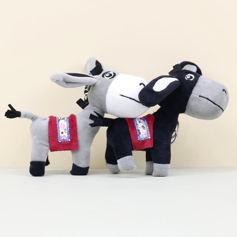 Adorable Plush Donkey Keychain Soft Short Plush Cute Animal Bag Charm 15cm
