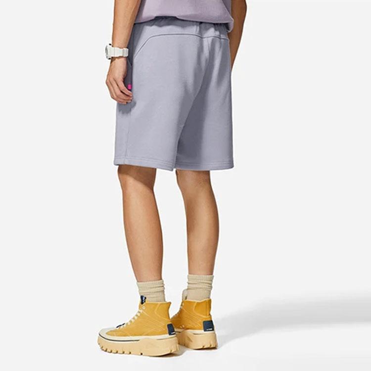 Li Ning Steven Harrington Series Loose Solid Color Sports Casual Shorts Men Shorts Smoky-Gray-Purple AKSSB47-2