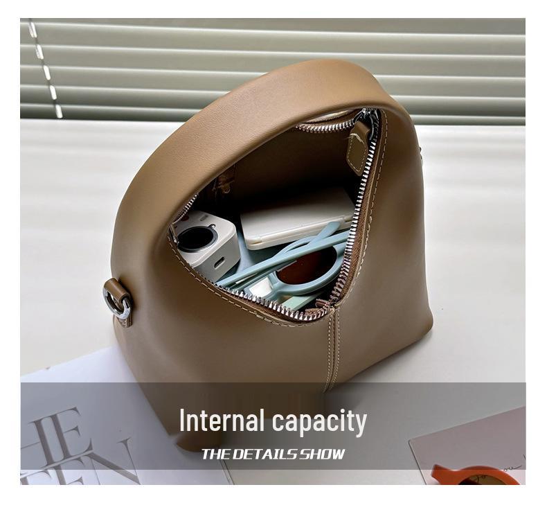 Knödel Damenhandtasche aus weichem Leder 2025: Neue Schlichte Mode, Große Kapazität, Kleine Größe