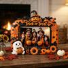 Kids Room Home Accents Halloween Photo Frame, Wooden Desktop Picture Holder for Spooky Party Decoration Frame And Festive Decor, Vintage Tabletop