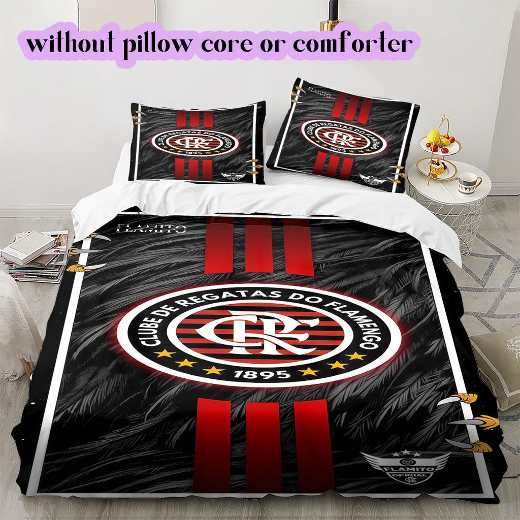 Flamengo football soccer Pattern Bedding,Quilt Set Quilt Cover Pillowcase Home Birthday Gift (1*duvet cover+2*pillowcase,without core)