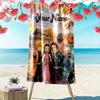 Name Custom Demon Slayer Print Beach Towel, Large Soft Quick Dry Towel for Beach Camping Swimming