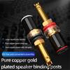 AA58 4Pcs Hifi Speaker Terminal Binding Post Pure Copper Gold Plated Amplifier Connector for Female Banana Jack Plug