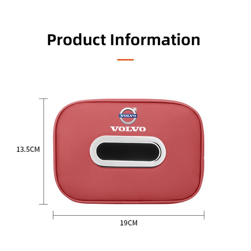 dhprs3 Advanced Leather Car Interior Tissue Box Kleenex Storage Bag Accessories For Volvo XC90 V90 V60 XC60 V40 EC40 EX40 S80 S60 S90