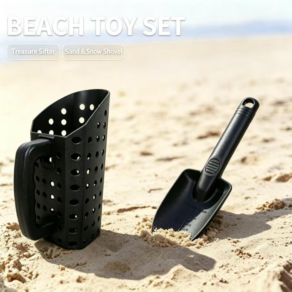 Multi-functional Hourglass Sand Shovel & Sieve Metal Detector for Beach Treasure Hunting