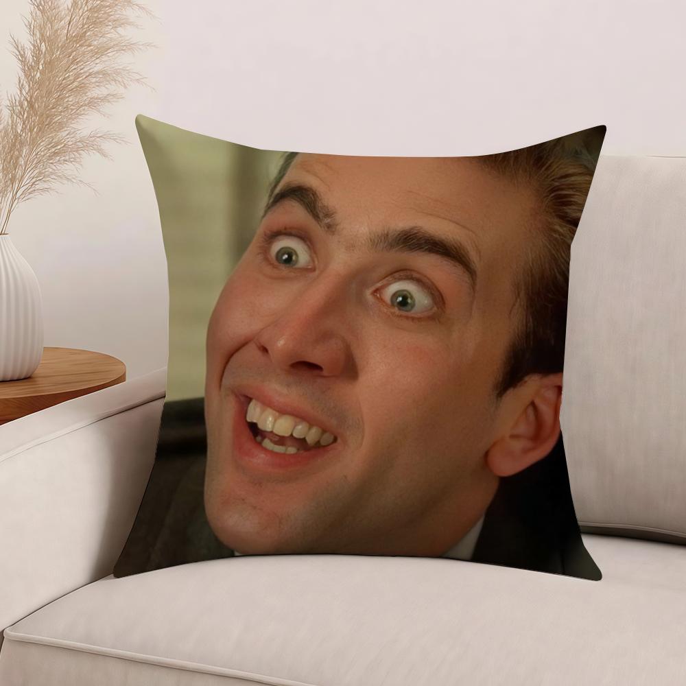 Actor New Pop N-Nicolas C-Cage Funny Pillow Case Office Cushions Suitable For Sofa Car Bedroom Decorative Cushion Cover