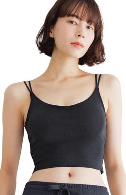 Bambi Water Patented Camisole with Short Bra Adjustable Cropped Cotton Top Women's Cups, Top, (Size L, Black)