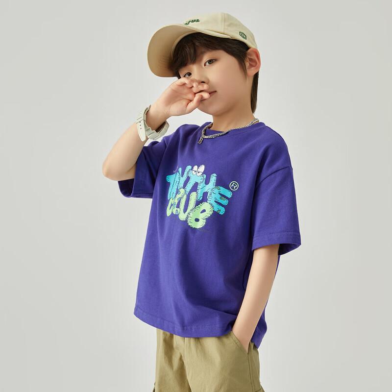 

Boy s Cool-Touch Cotton Cartoon Letter Print T-Shirt 130