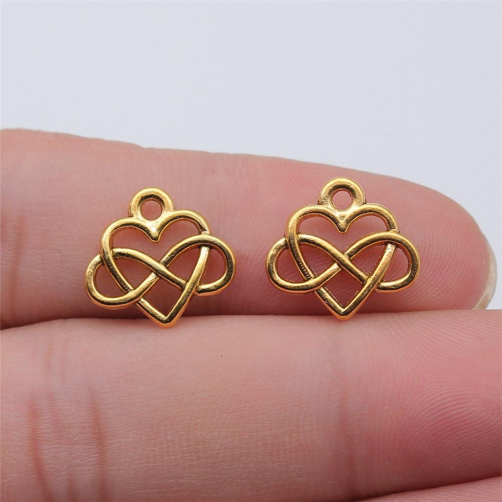 Charms Openwork Heart Pendants Vintage Jewelry Supplies QC068