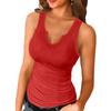 Solid Color U-neck Sleeveless Slim Fit Top Pure Color U Neck Sleeveless Tops Women