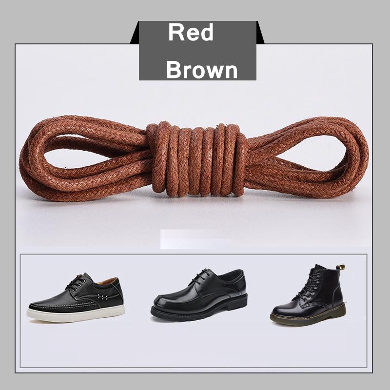 Cotton Waxed Shoelaces Round Oxford Shoe Laces Boots Laces Waterproof Leather Shoelace Length 60/80/100/120/140/180 CM 1Pair