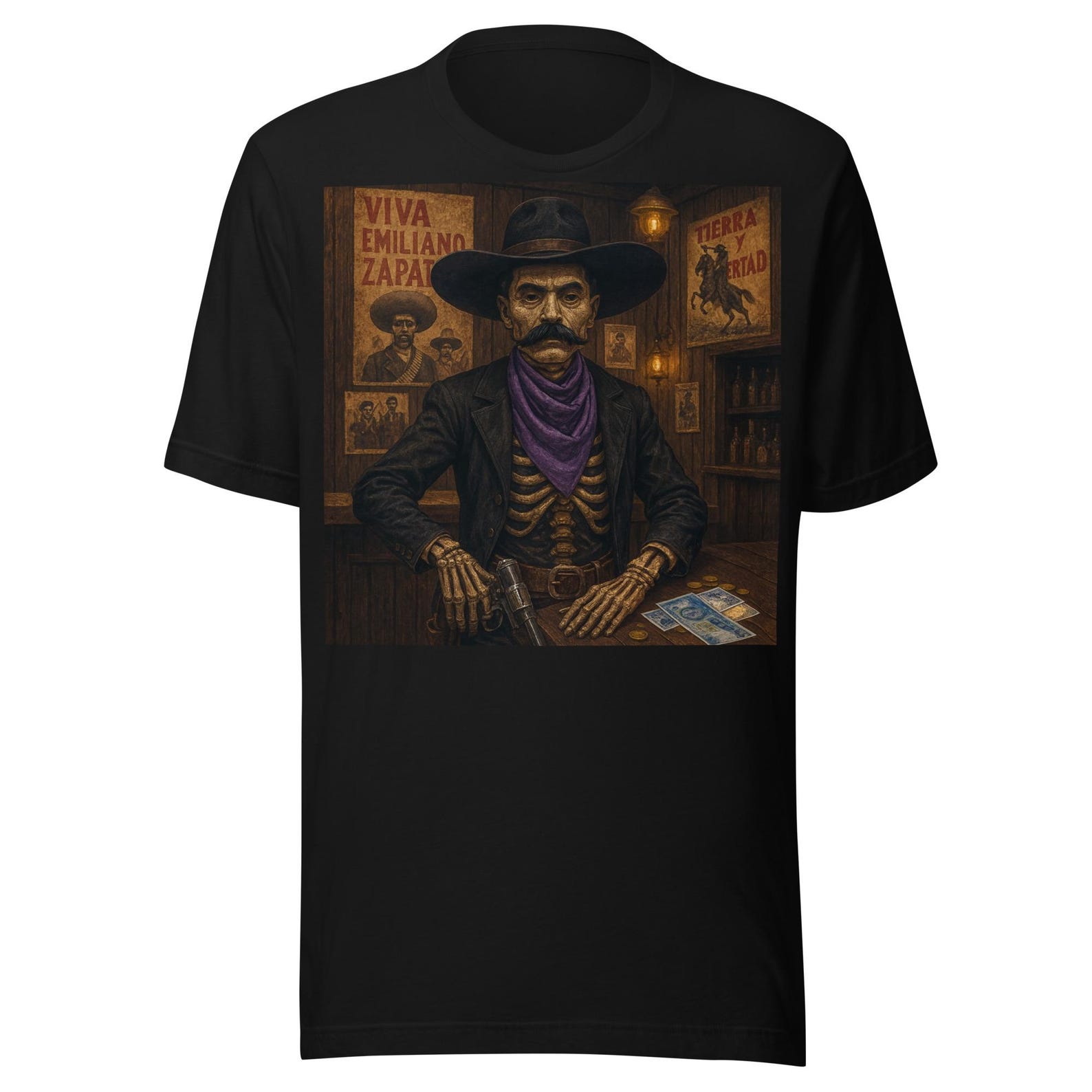 General Emiliano Zapata Skull Unisex t-shirt 3XL