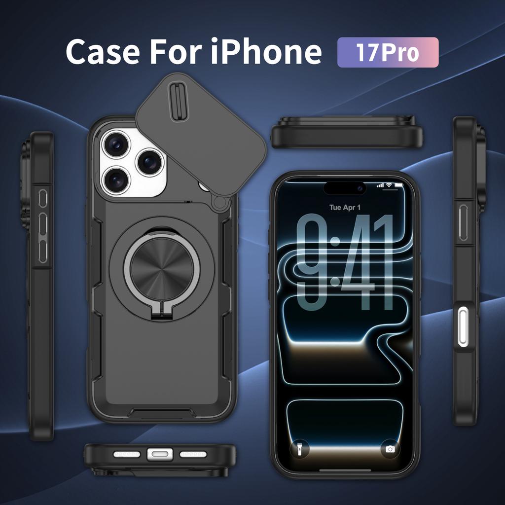 Military Grade Shockproof Case for Iphone 17 Pro Max 16 Plus 12 13 14 15 Pro Max Iphone17 Magnetic Ring Holder Cover