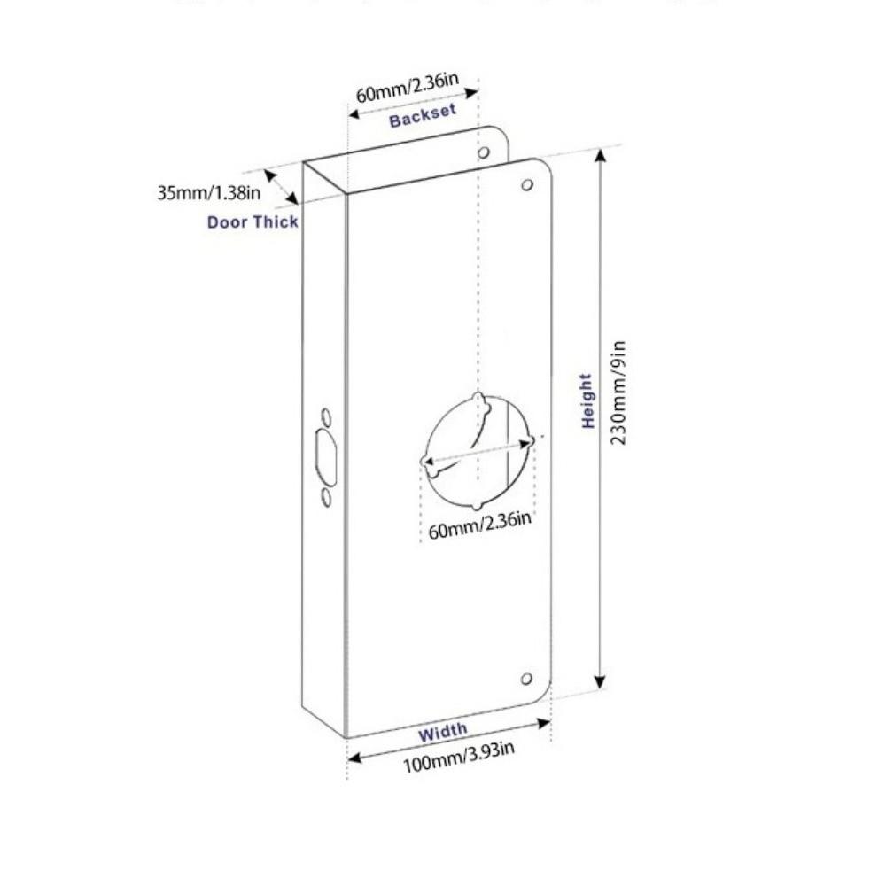 Stainless Steel Door Repair Plate Heavy Duty Lock Reinforcement Kit Door Lock Reinforcement Plate