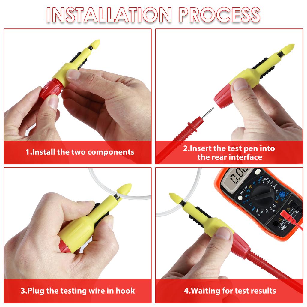 4 buc sârmă Piercing sondă Kit 2 mm 4 mm portabil izolație Piercing puncție sondă testare cârlig clip sârmă Piercing instrument de testare