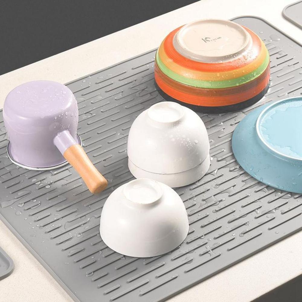 Sizes Square Draining Dinnerware Mat Durable for Counter Drying Pad Place Mat Dish Mat Cushion Pad