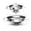 1PC Practical 2 Size Stainless Steel Wide Mouth Canning Funnel Salad Dressing Liquid Funnel Hopper Filter Kitchen Tools Gadgets