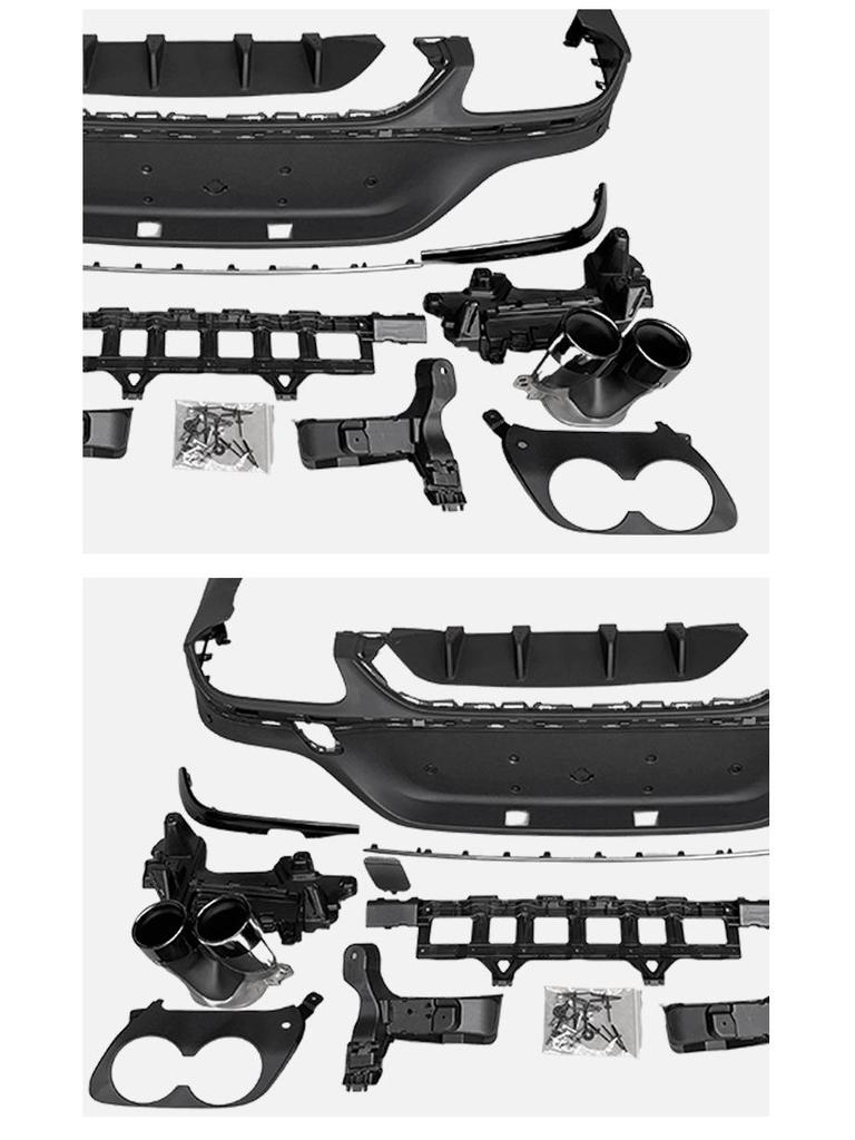 Mercedes-Benz GLC Coupe C43 Style 4-Outlet Rear Lip Stainless Steel Tailpipe
