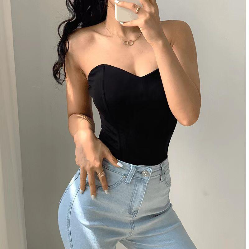 Sexy Schlankmachendes Fischgräten-Bralette: Weste im europäischen und amerikanischen Stil mit hoher Taille, Brustpolstern und rutschfestem Streifenkorsett