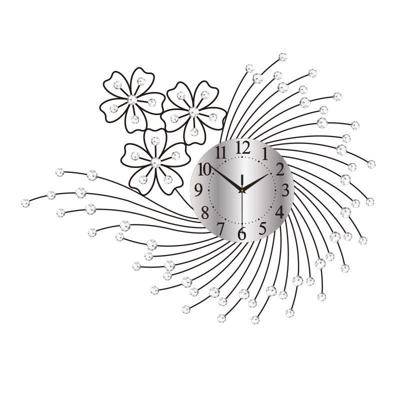 Luxury wall clock living room high-end feel no punching simple decoration silent clock creative iron clock hanging on the wall