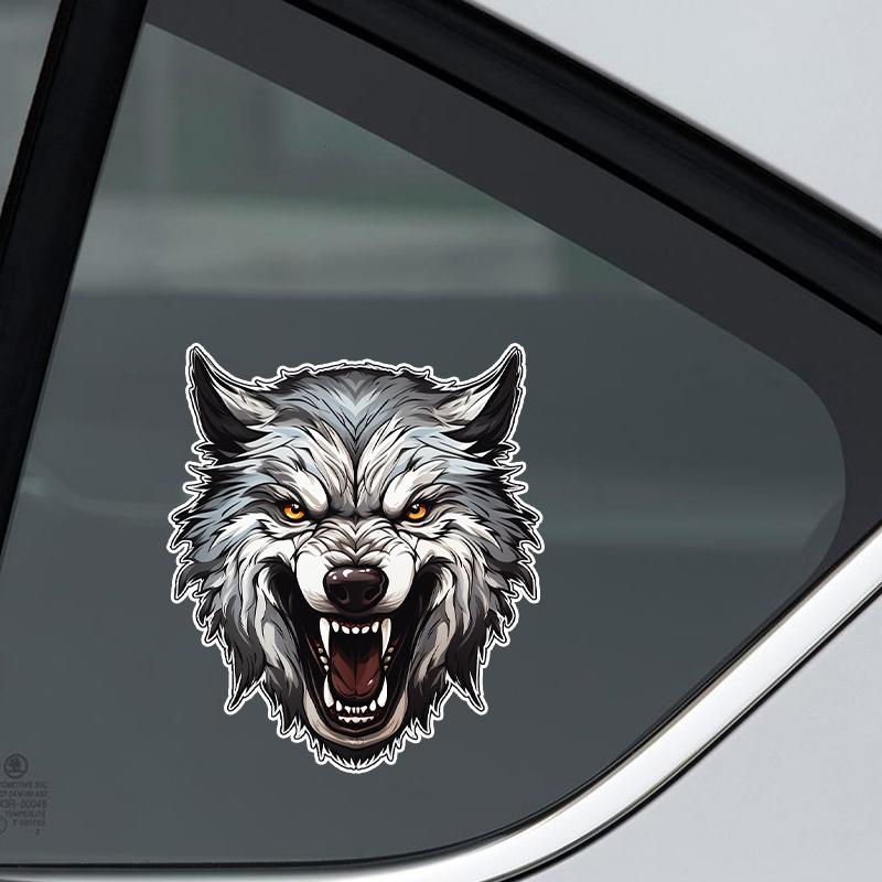 Ferocious Wolf Car Decals Weather-Resistant PVC Vinyl Stickers for Vehicle Windows Laptop Crafts Body Stickers