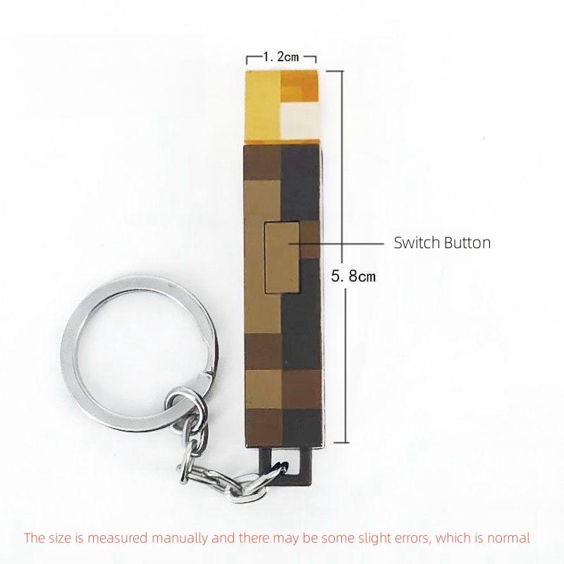 Minecraft Herní Téma Okolní Pochodeň LED Světlo USB Dobíjecí Mini Svítilna Klíčenka Přívěsek na Batoh Dětské Dárky