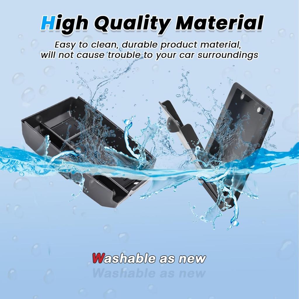 2PCS Center Console Organizer Compatible with -2026 Ford Bronco Sport/ -2026 Ford Escape Armrest Storage Tray ert Hidden Storage Box Interior