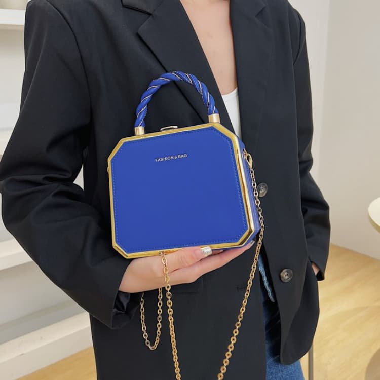 Fashion Designer Metal Square Bag Ladies Small Cell Phone Chain One Shoulder Crossbody Purse Box Evening Print Classical Solid