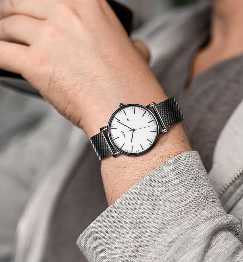 BUREI Men's Watch, Simple and Stylish, Waterproof Analog Watch, Popular Brand, Men's Watch B