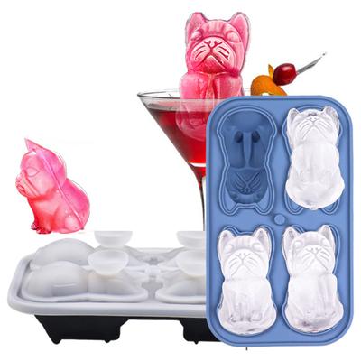 French Bulldog Ice Molds Ice Cube Tray Molds Ice Cube Trays Mold 3D DIY Drink Ice Coffee Juice Cocktail Bulldog Silicone