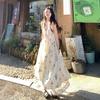 Yunnan Travel Wear Women's Sleeveless Vest Floral Dress Beautiful and Unique Vacation Style Loose Temperament Long Dress