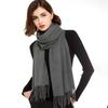 Solid Color Cashmere Scarf With Tassel Pashmina Fashion Custom Logo Women Shawl Wram Thicken Neck Protection190*32Cm