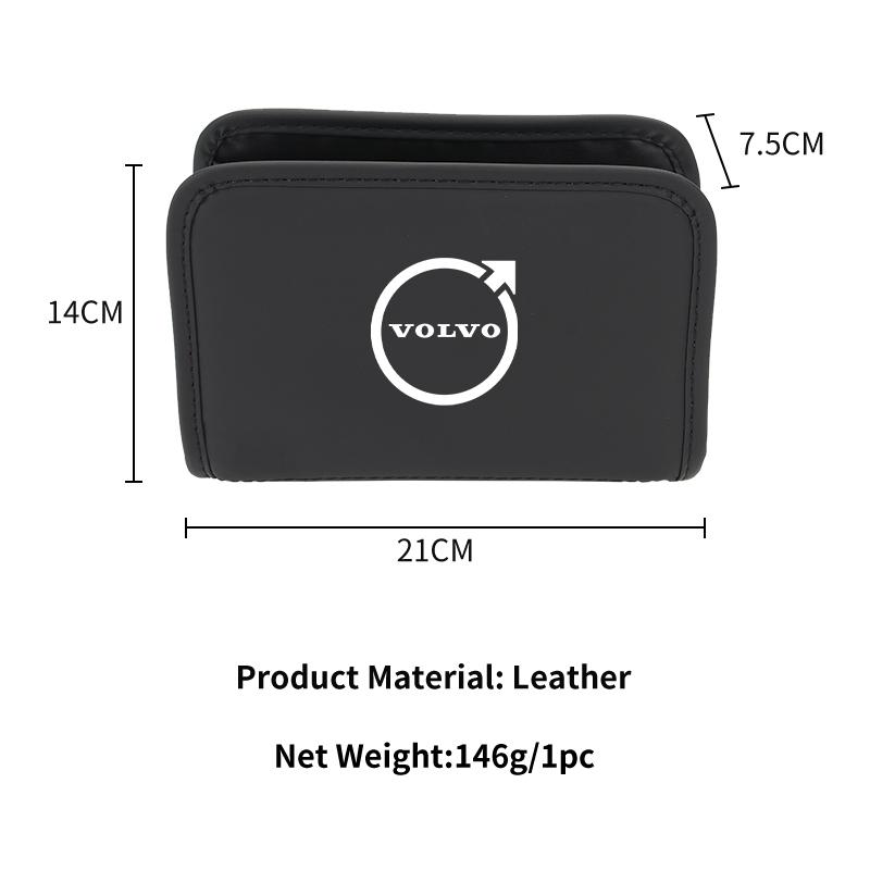 Car Leather Center Organizer For Volvo XC60 S60 V40 V60 XC40 V70 XC90 V90 V50 S90 S80 C30 S40 XV40 S70 XC70 Polestar
