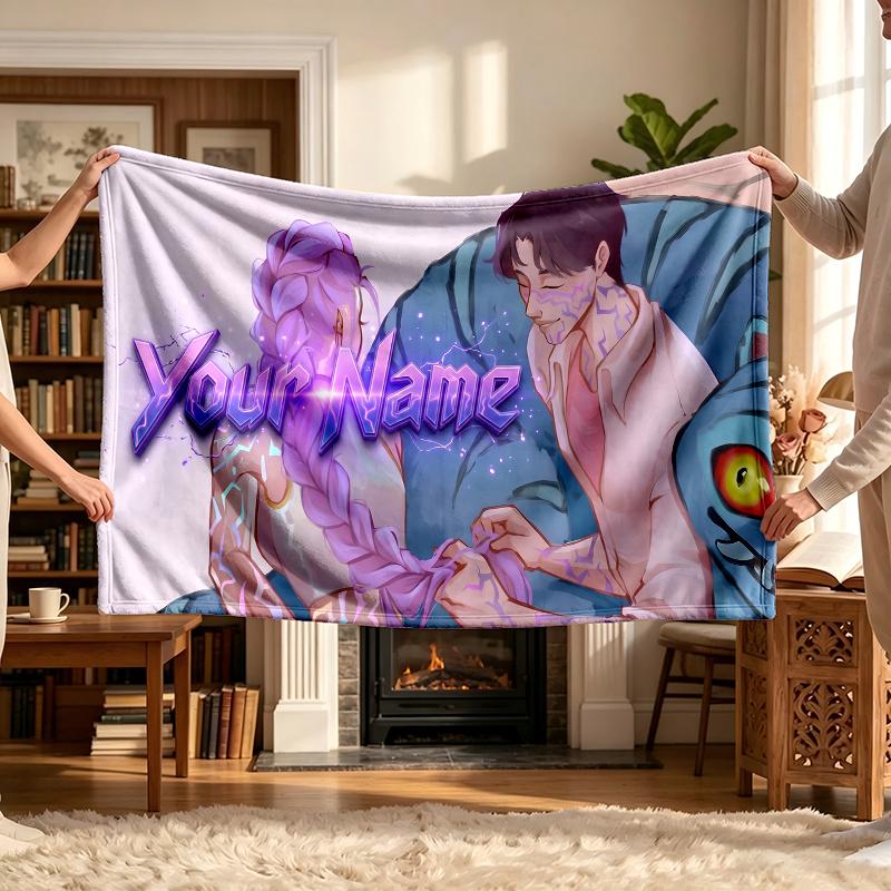 Rujinu (14) Personalized Name Blanket Soft Cozy Gift for Sofa Bed Couch Home Decoration