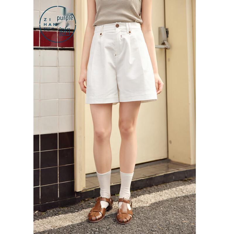 ZIHAN Women s Straight-Leg High-Waist Casual Shorts XS