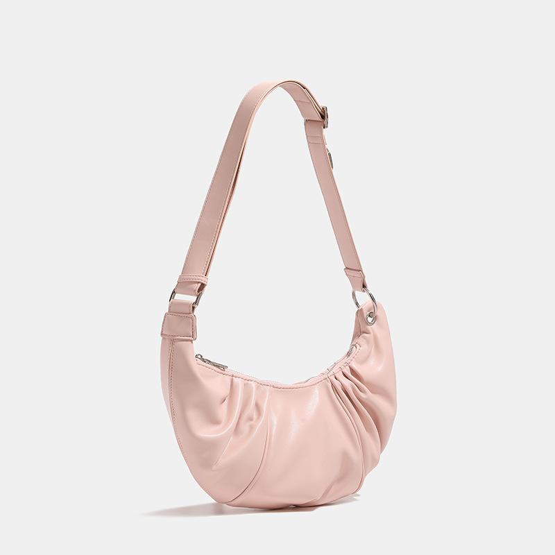 2024 Summer New Niche High-End Pleated Single-Shoulder Underarm Dumpling Bag, Fashionable Handheld Crossbody Cloud Bag, Versatile
