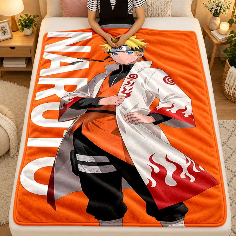 Flannel BlanketNaruto Uzumaki Warm Soft Throw Blanket for Indoor Sofa Bed Living Room Use