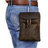 Echte Leder Kleine Umhängetasche, Schultertasche, Hüfttasche, Multifunktionale Tasche mit Handyfach, Hüftgurt-Tasche, Le'aokuu Herrentasche, Tasche, Klettverschluss