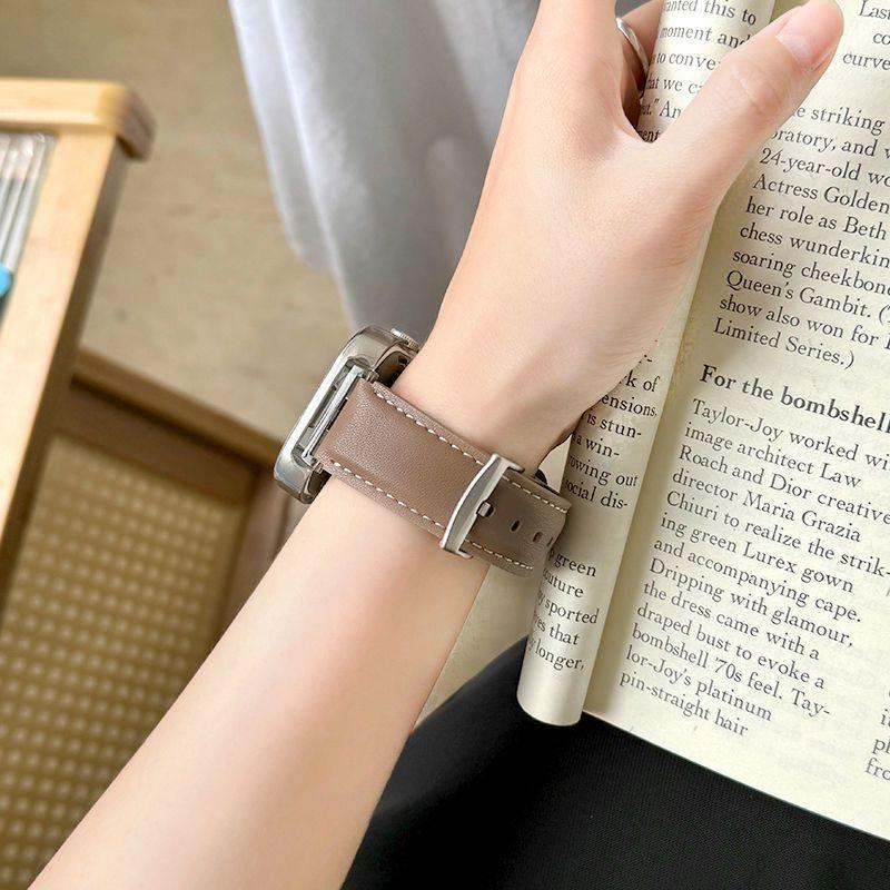 Äkta läderarmband för Redmi Watch 4/5 - Slitstarkt klockarmband med spänne och spetsig ände Ersättningsarmband på Redmi Watch 4/ Redmi Watch 5