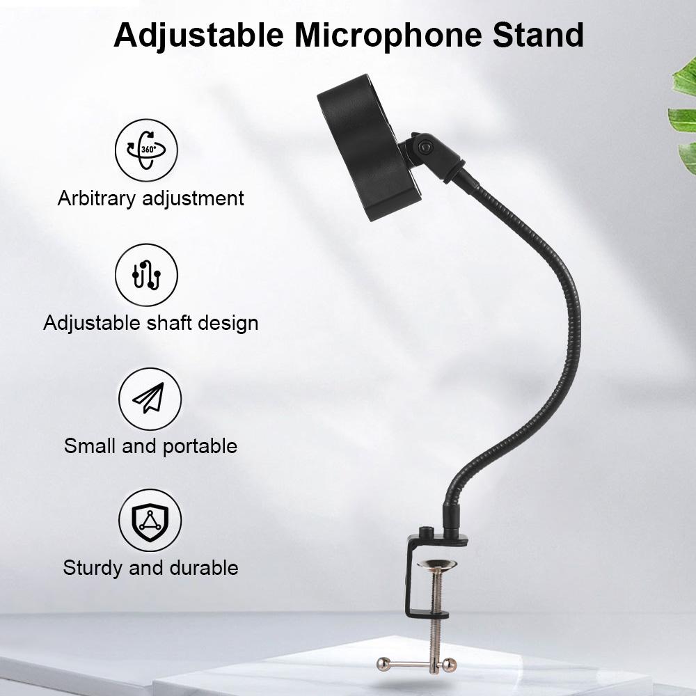 Microphone Bracket Flexible Bracket Adjustable Shaft Support Clamp On Desktop Microphone Stand Live Support Desktop