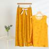 Chic 2025 Summer Women's Cotton-Silk Tank and Long Pants Set