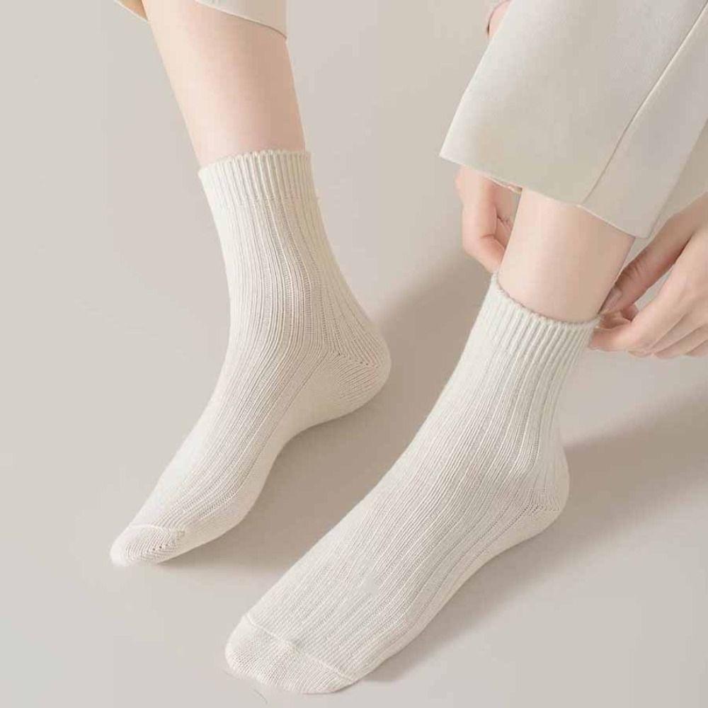 10Pairs Breathable Mid Tube Socks Candy Color Sweet Socks Women Mid-calf Socks  Streetwear