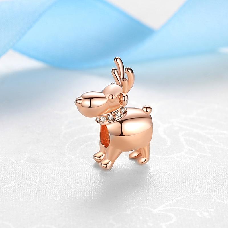 Original 925 Silver Charms Christmas Santa Reindeer Pendant Beads Fit Bracelets Necklaces Women DIY Jewelry Gift